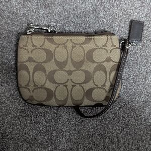 Coach Brown Signature Wristlet